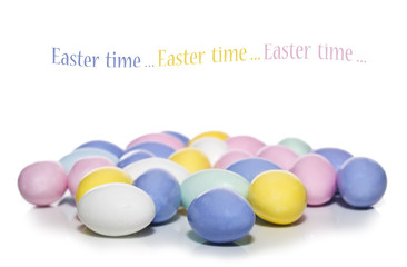 Colorful easter eggs on a pure white background
