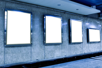 wall in museum with empty frames