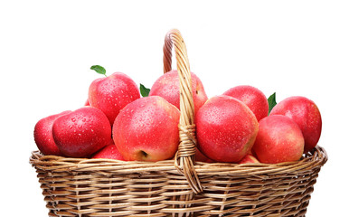 Basket full of fresh red apples