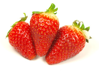 strawberries on white background