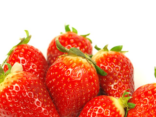 strawberries on white background