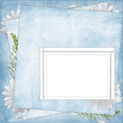 Card for the holiday  with flowers on the abstract background