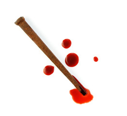 Rusty Nail and Blood Drops