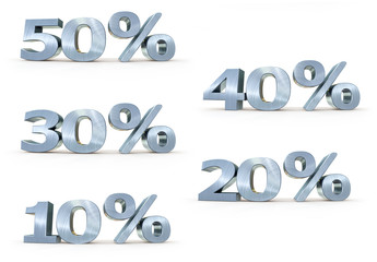 Prozent toolkit 10 20 30 40 50 Schrift Metall geschliffen