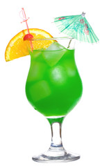 green cocktail orange slice