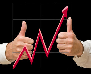 A businessman approving a chart