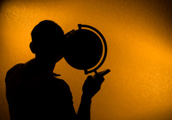 Listen to the world - silhouette of man