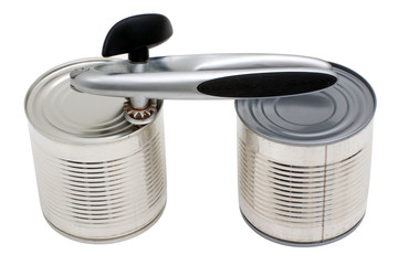 Two cans and can-opener