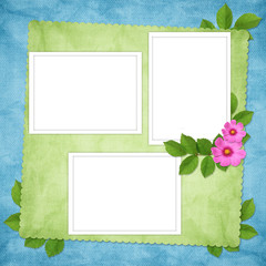 Card for the holiday  with flowers on the abstract background