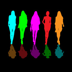 girls silhouettes vector