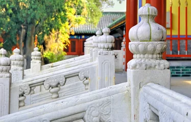 Foto op Canvas China, Beijing ancient Confucian temple marble handrail. © claudiozacc