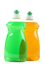 Two Bottles with Dishwashing Liquid