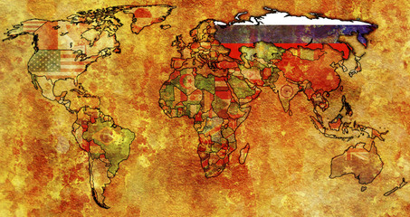 russia on map of world
