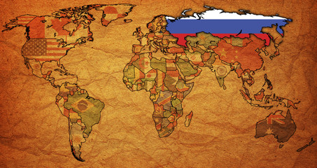 russia on map of world