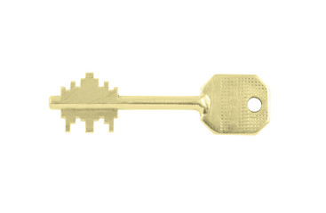 Golden key isolated on white background