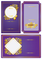 gold-framed labels and background on different topics