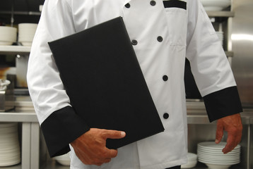 Chef with menu