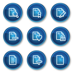 Document web icons set 2, blue circle buttons