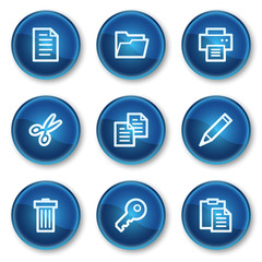 Document web icons set 1, blue circle buttons