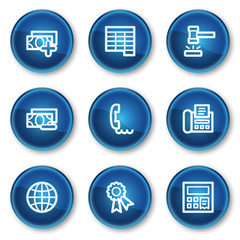 Finance web icons set 2, blue circle buttons