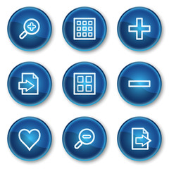 Fototapeta premium Image viewer web icons set 1, blue circle buttons