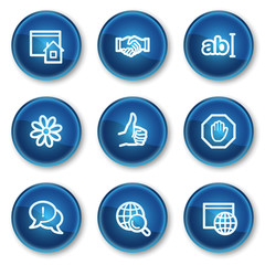 Internet web icons set 1, blue circle buttons