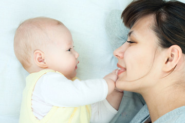 happy family - mother and baby