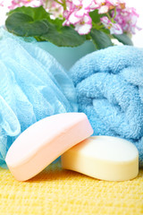 Obraz na płótnie Canvas soap and towel.