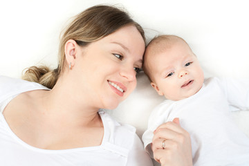 happy family - mother and baby