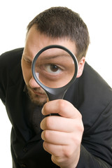 Man with Magnifying Glass