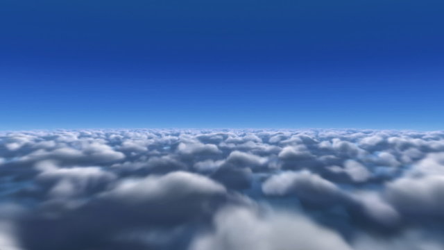 Straight flying over clouds - HD Loop
