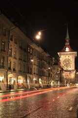 Obraz premium night lights of Bern, capital of Switzerland