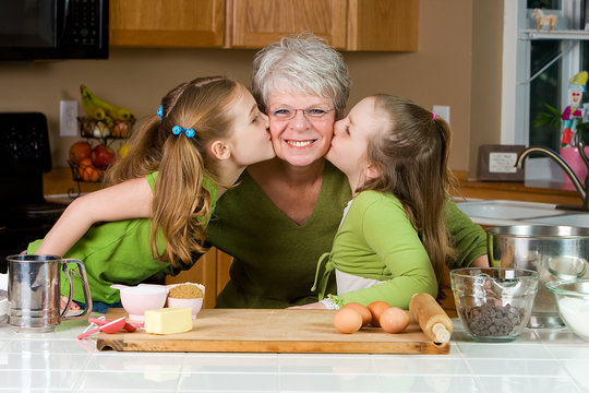 Grandma Getting Kisses