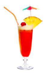 Cocktail Sunrise isolated on white