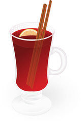 mulled wine isolated on an white background
