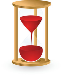 wooden sandglass isolated on a white background