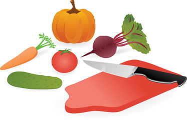 set of vegetables isolated on a white background