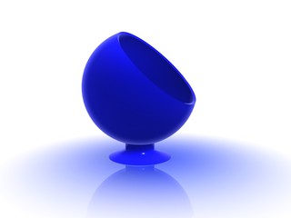 3d blue chair