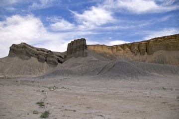 Dramatic sky above Cainville badlands, near Capitol Reef NP