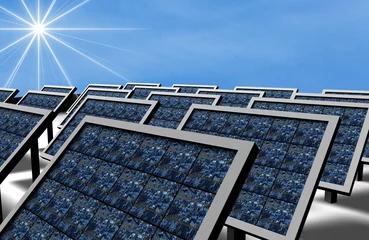 Fotobehang solar_panels_sun.jpg © pixeltrap