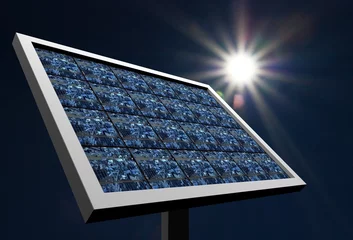 Fotobehang solar_panels_sun_bg.jpg © pixeltrap