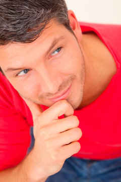natural smiling thinking man