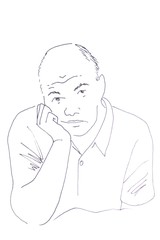 Skizze: nachdenklicher Mann