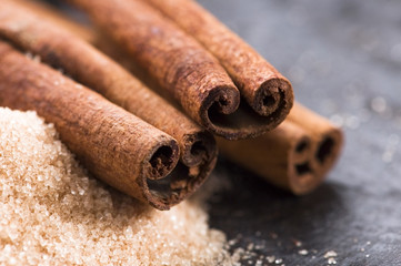 aromatic spices with brown sugar - cinnamon