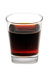 A glass of cola isolated on white background