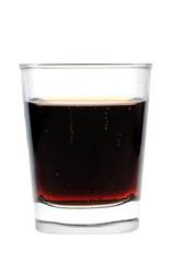 A glass of cola isolated on white background