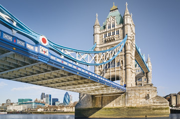 Fototapeta na wymiar Tower Bridge and The City of London.
