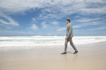 Business man on the beach