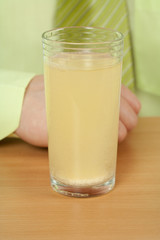 Effervescent tablet with water