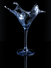 Splashing martini glass